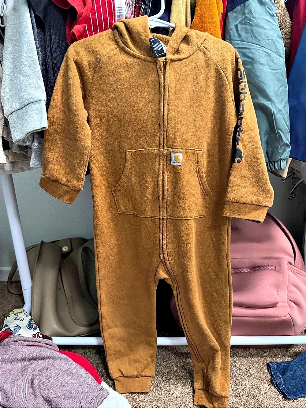 Carhartt Infant Boys Fleece Zip Front Long Sleeve Coverall Infant Fleece Zip